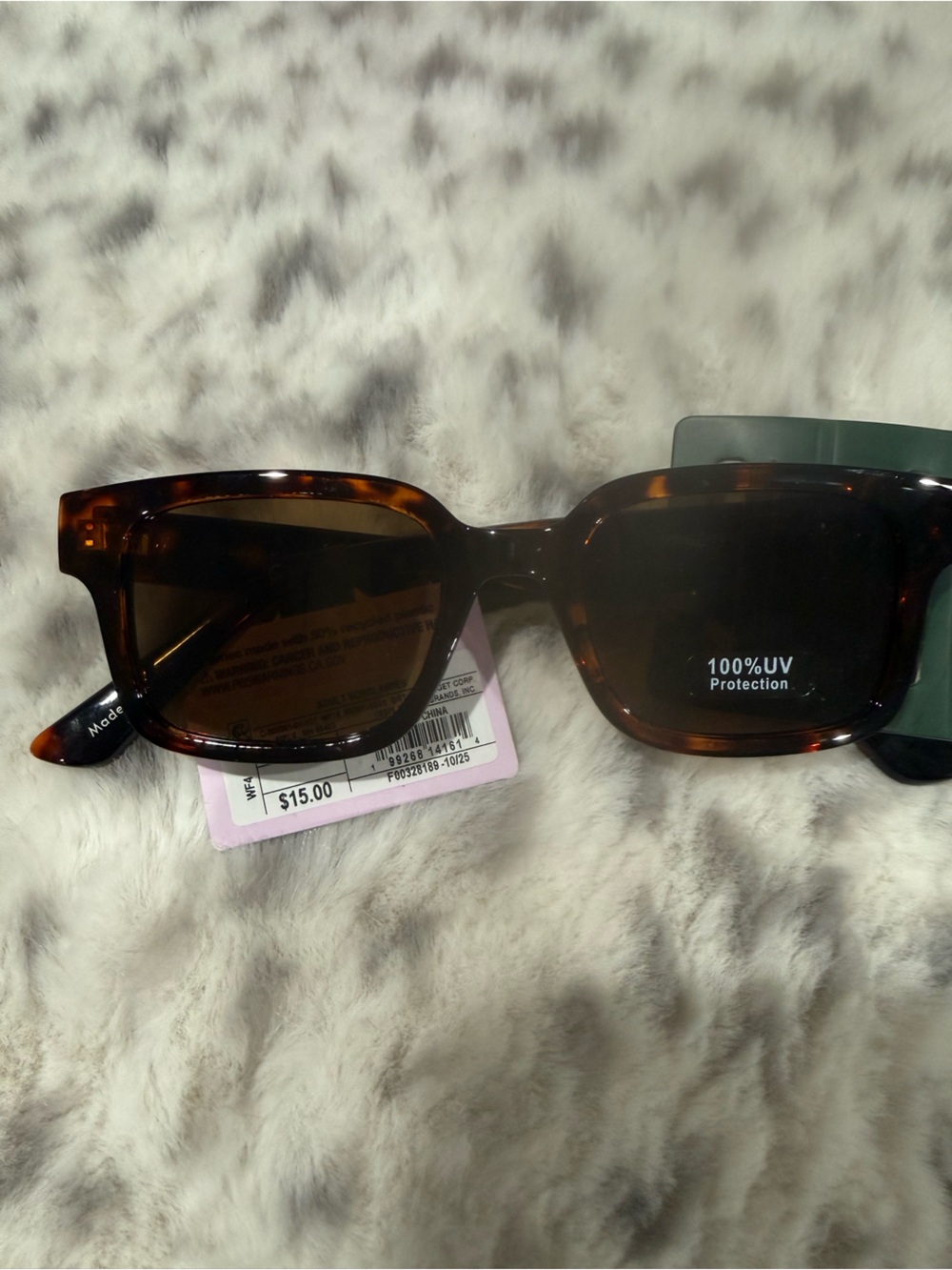Tortoise Square Frame Sunglasses - Brown Lenses